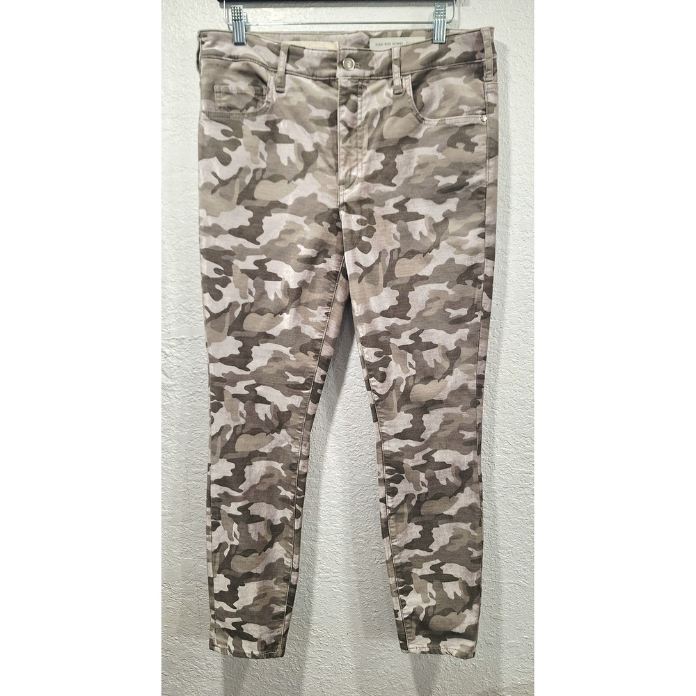 Pilcro and the‎ Letterpress High Rise Skinny Camo Velvet  Jeans Tan Gray Size 30